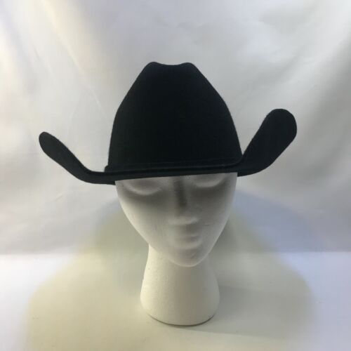 Sombrero negro LHC Brands Rodeo West - ala negra - talla 7 - 65 vintage - Imagen 2 de 10