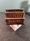 Vintage Wicker Mail Holder Organizer Desk Counter Office Natural Decor Boho