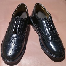Scottish Kilt Shoes Ghillie Brogues Black Leather Shoes US/UK Sizes Available.
