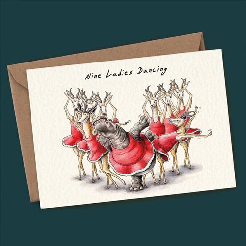 Weihnachtskarten 12 Stück Weihnachtskarten mit Umschlag Set lustige Tieren - Bild 10 von 11