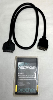Vintage CI-100 Brother Printer Interface Card & Dongle Cord MP-21C MP-21CDX