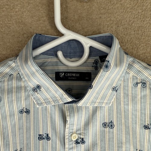Daniel Crémieux Classics Men Size L Striped Cotton Long Sleeve Casual Shirt - Picture 12 of 17