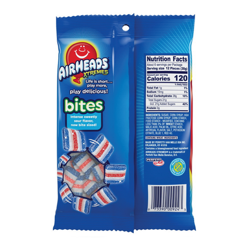 2x Bags Airheads Xtremes Bites Bluest Raspberry Candy | 6oz | Fast Shipping - Picture 2 of 2