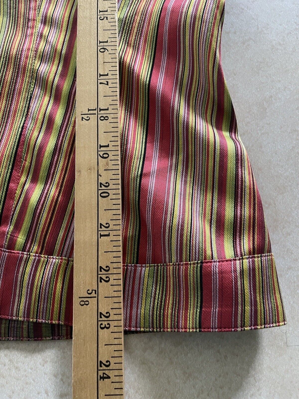 Carlisle Womens 100% Silk Size 16 Striped Cropped… - image 10
