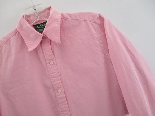 Lauren Ralph Lauren Women's Size P Petite Long Sleeve Pink Button Front Blouse - Picture 6 of 12