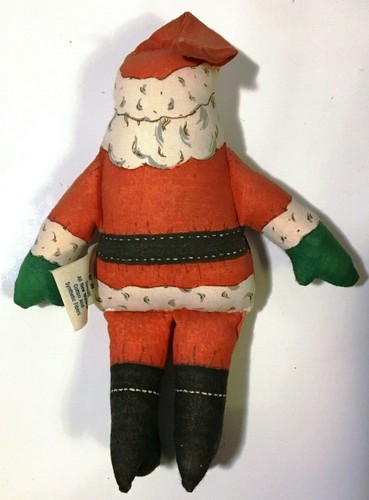 Muñeca navideña de Papá Noel sello coleccionable muñeca de tela de colección años 70 Navidad - Imagen 2 de 3