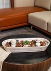 Handmade Wooden Dough Bowl - Rustic Burnt Acacia Wood Decorative Bowl for Home