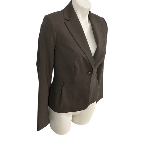 Banana Republic Blazer Womens Size 0 Brown Jacket Office Minimalist Work Basic - Picture 8 of 14