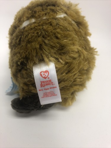 TY Beanie Baby 6 Zoll MRS TIGGY WINKLE Tier Plüsch MWMT's (Peter Rabbit Film) A1E - Bild 4 von 4
