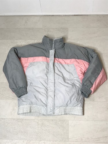 Abrigo para mujer St John’s Bay talla mediana 12-14 gris rosa acolchado chaqueta de invierno - Imagen 1 de 12