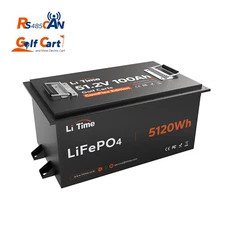 LiTime 48V 100Ah Golf Cart Metal Case Lithium Battery 200A BMS For LSV Off-grid