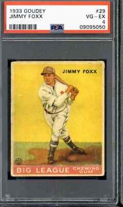 1933 Goudey #29 Jimmy Foxx - PSA 4