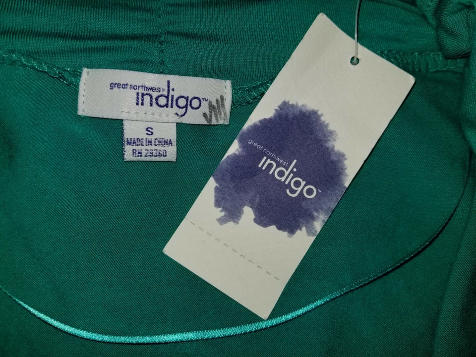 NUEVO GRAN CÁRDIGAN NOROESTE ÍNDIGO TALLA S CASCADA ABIERTA DELANTERO TEJIDO 3401 Foto 4 de 4