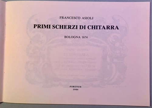 Primi Scherzi Di Chitarra - Francesco Asioli Guitar Lute - Picture 2 of 2