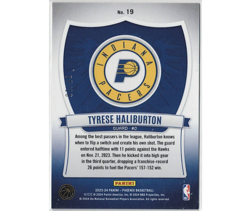 2023-24 Panini Phoenix Gold Crusade 07/10 #19 Tyrese Haliburton Indiana Pacers - Picture 2 of 2