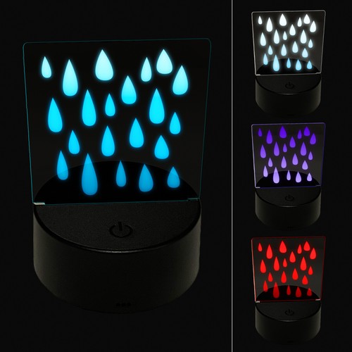 Lots of Raindrops Raining Water 3D Illusion LED Night Light Sign Lamp - Picture 1 of 6