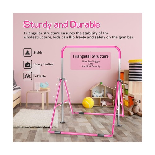 Expandable Gymnastics Bar for Kids - Height Adjustable Junior Training Bar fo... - Picture 3 of 7