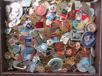 Set 50 Pcs of LOT COLLECTION RUSSIAN SOVIET BADGE PIN USSR Russia.