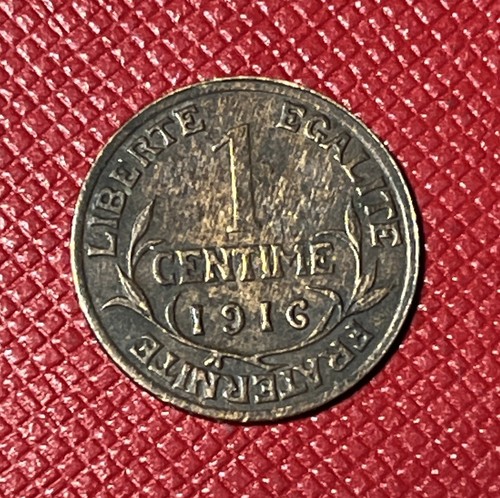 Frankreich 1916 Bronze 1 Cent. Bessere Qualität. Erster Weltkrieg Ära. KM# 840