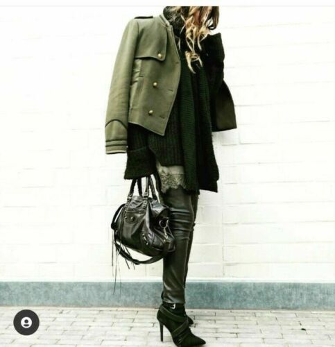 ZARA MILITARY COAT GOLD BUTTONS GREEN BLOGGERS SIZE S - Imagen 3 de 6