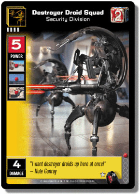 Star Wars Young Jedi CCG Menace of Darth Maul Destroyer Droid Squad # 78