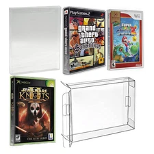 BOX PROTECTOR FOR PS2 XBOX Wii-Wii U GAMECUBE CLEAR PROTECTIVE GAME DISPLAY CASE