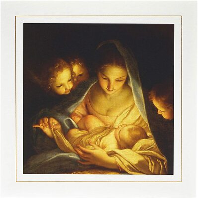 Religiöse Weihnachtskarte traditionelles Jungfrau Maria und Jesuskind Design
