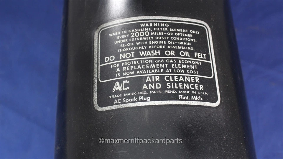 Packard 1940 Super Eight; Limpiador de aire seco - Excelente estado; Modelo 1803,4,5,6,7,8 Foto 2 de 4