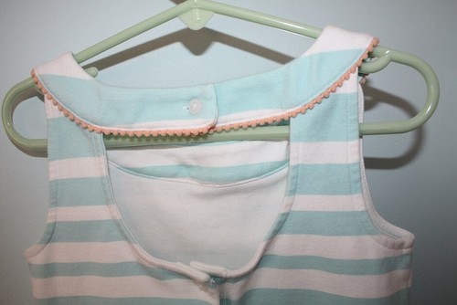 Janie and Jack Size 5 SUNSET MOMENTS Blue White Striped SL Ponte Knit Dress EUC - Picture 4 of 5