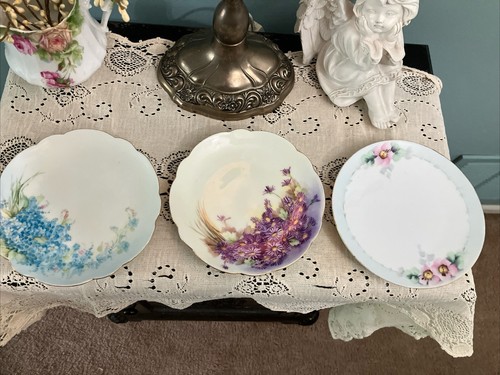 Rosenthal Antique Bavarian China 6” Plate Signed B. Stewart Tiny Blue Floral - Picture 8 of 8