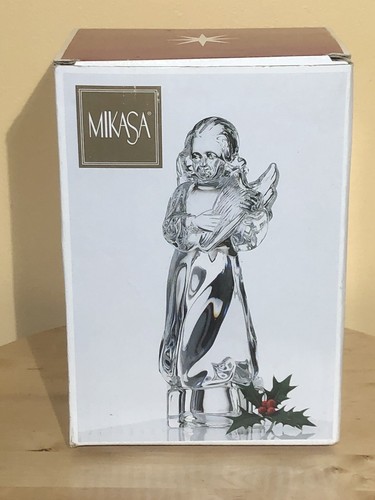 Mikasa~Colección Herald~Estatuilla Cristal Plomo Arpa Angélica 7.5X3W" Alemania~Caja - Imagen 8 de 9