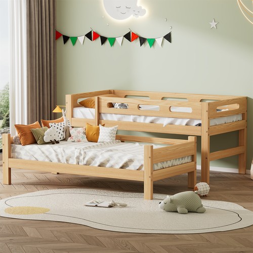 Kinderbett Etagenbett Massiv Hochbett Spielbett Doppelstockbett Bett 90x200 cm - Bild 3 von 12