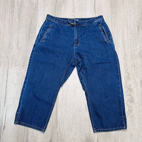 VTG 90's Wrangler Medium Wash Capri WMNS 14 Blue Ring Buckle Slit 100% Cotton