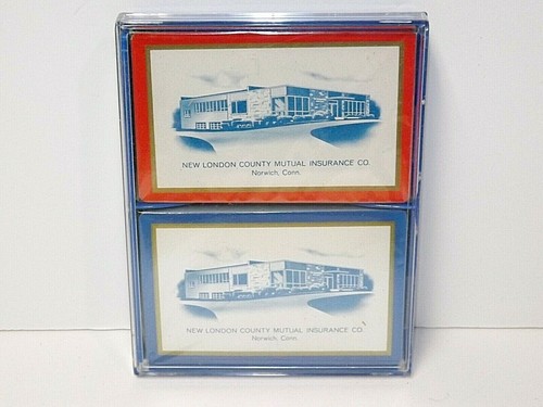 New London County CT Mutual Insurance Co Playing Cards 2 Decks w/Case Sealed