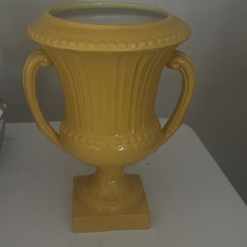 Mustard Ceramic Made In Italy Double Handle Trophy Pottery - Picture 2 of 8