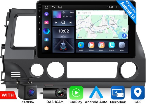 Radio estéreo GPS Carplay y cámara para Honda Civic 2006-2011 10,1" Android 13