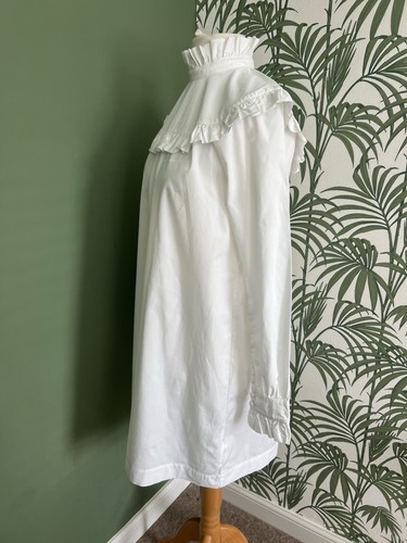 M&S Alexa Chung White Frill Dress Collar Victorian UK 12 - Picture 3 of 5