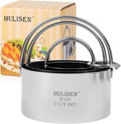 3pc Biscuit Cutter Set,Stainless Steel round Cookies Cutter w/ Handle,Baking Too