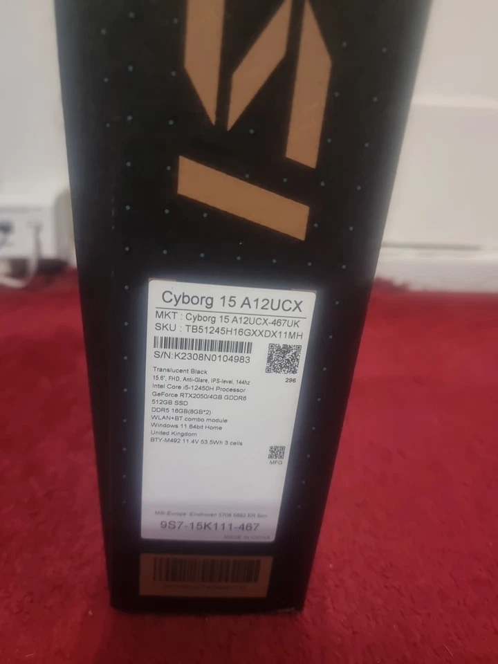 MSI Cyborg 15 A12UCX Gaming Laptop - Image 3 of 4