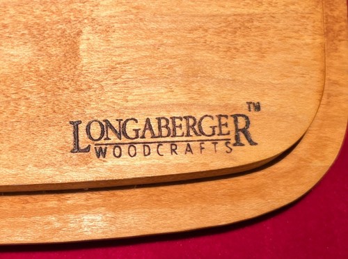Longaberger Vintage Tissue Box Square Basket - Signed With Wooden Lid (RK) - Picture 3 of 11