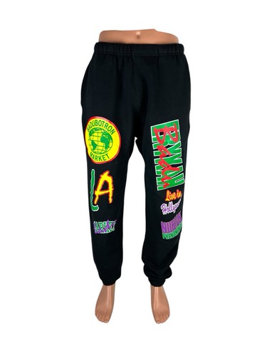 Badubotron Chinatown Market Collab Sweatpants Large Live In Hollywood Black EUC - Picture 2 of 15