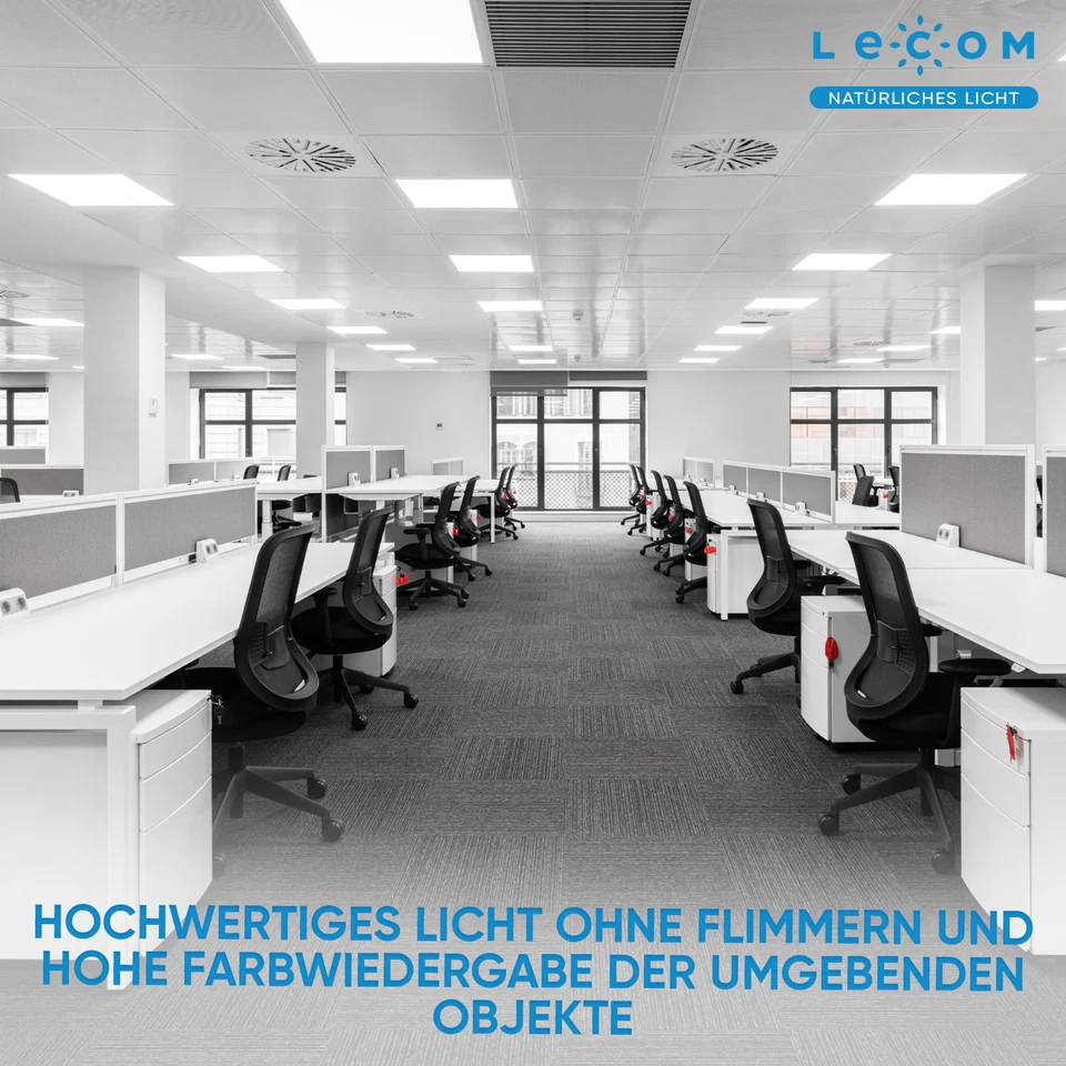 LECOM 2x LED Panel Deckenleuchte 62x62 Rasterdecke Deckenpanel Flach Ultra Slim - Bild 4 von 4