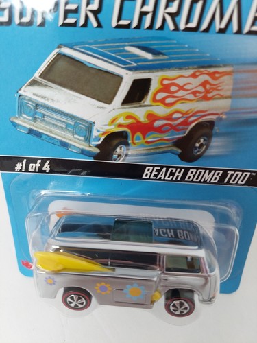Hot Wheels Super Chromes Beach Bomb Too 1 of 4 Silver with Surf Boards - Picture 5 of 7