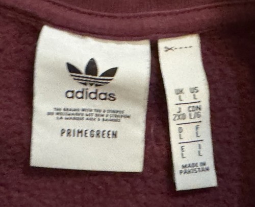 Adidas PrimeGreen Crewneck Maroon Sweatshirt Men’s Large Embroidered - Picture 2 of 7