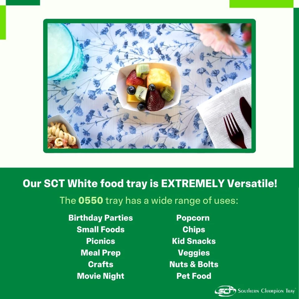 Bandeja de comida de cartón de 1/4 lb de capacidad blanca paquete de 1000 Foto 2 de 4