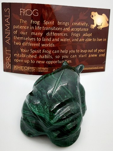 FIGURA RANA PIEDRAS PRECIOSAS MALAQUITA TALLADA 2 1/4" CONGO - Imagen 4 de 5