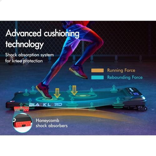 BLACK LORD Treadmill Electric Walking Pad Incline Shock Absorbers Home Gym - Picture 6 of 84