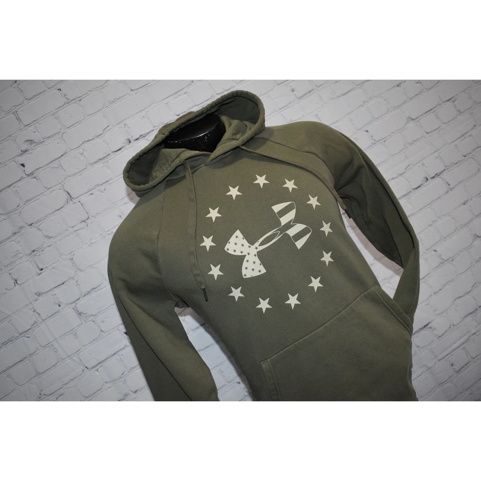 Sudadera con Capucha Under Armour Para Hombre Talla Mediana Suelta ColdGear Bandera EE. UU. Estrellas Verde Ejército Foto 2 de 4