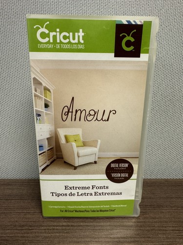 Cricut Everyday Die Cut Cartridge Extreme Fonts Amour Complete - Picture 1 of 4