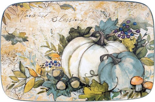 Elegante Bandeja de Cerámica para Servir 14" x 10" - Bendiciones de Cosecha para Reuniones de Otoño - Imagen 3 de 8